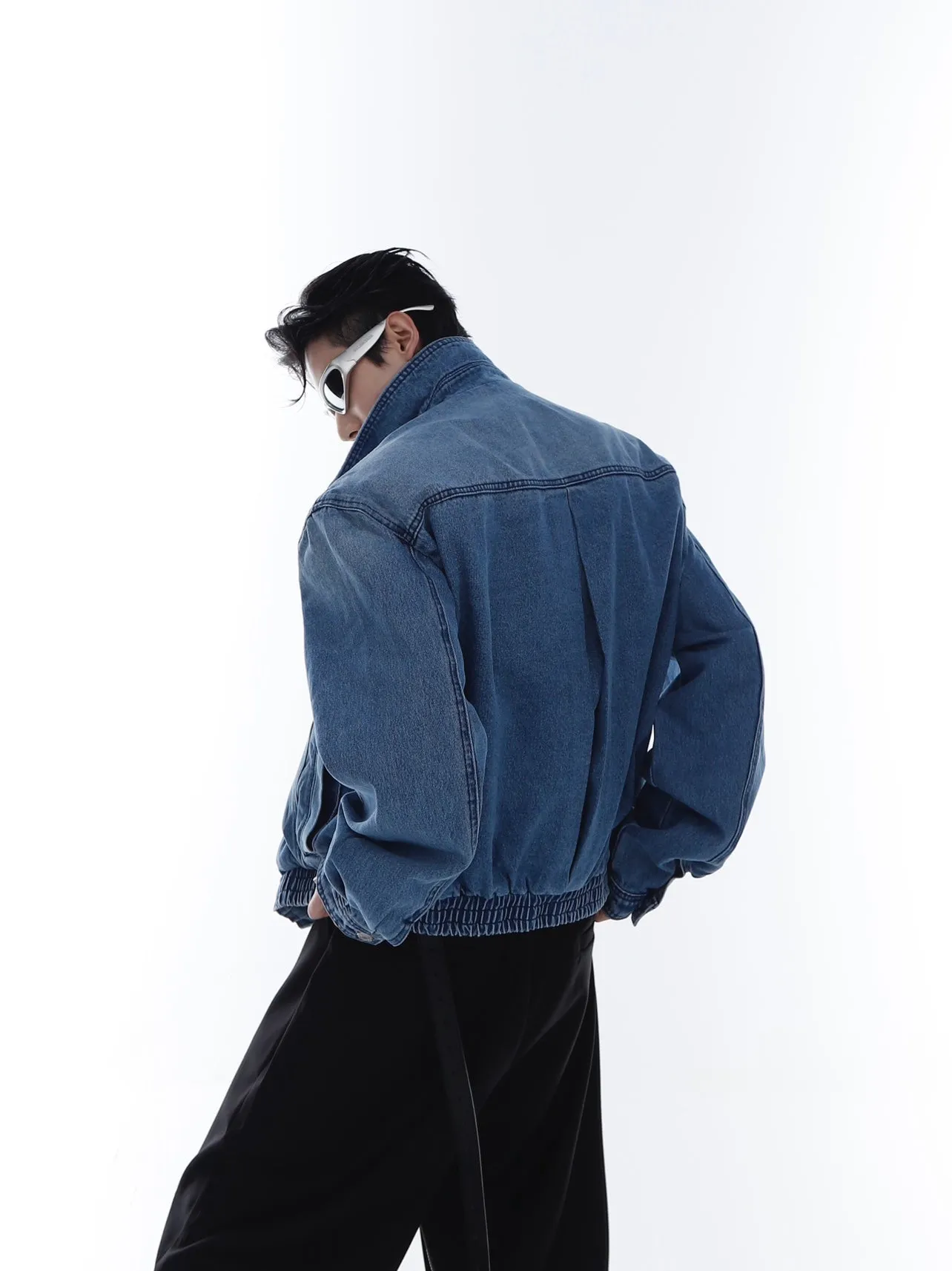 【23s Feb.】High Shoulder Cropped Denim Jacket