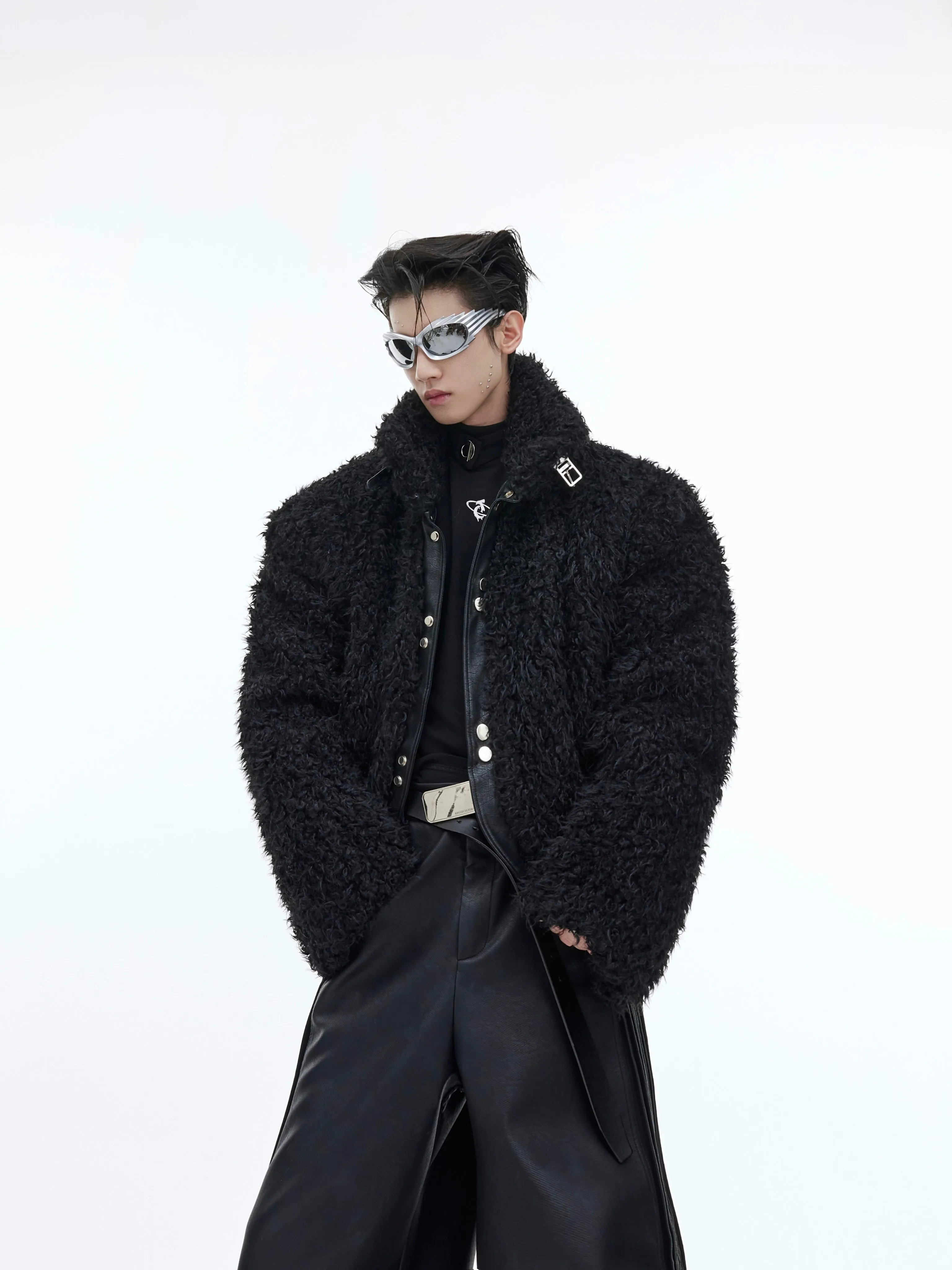 【23s November.】Retro Sherpa Pu Leather Plush Jacket