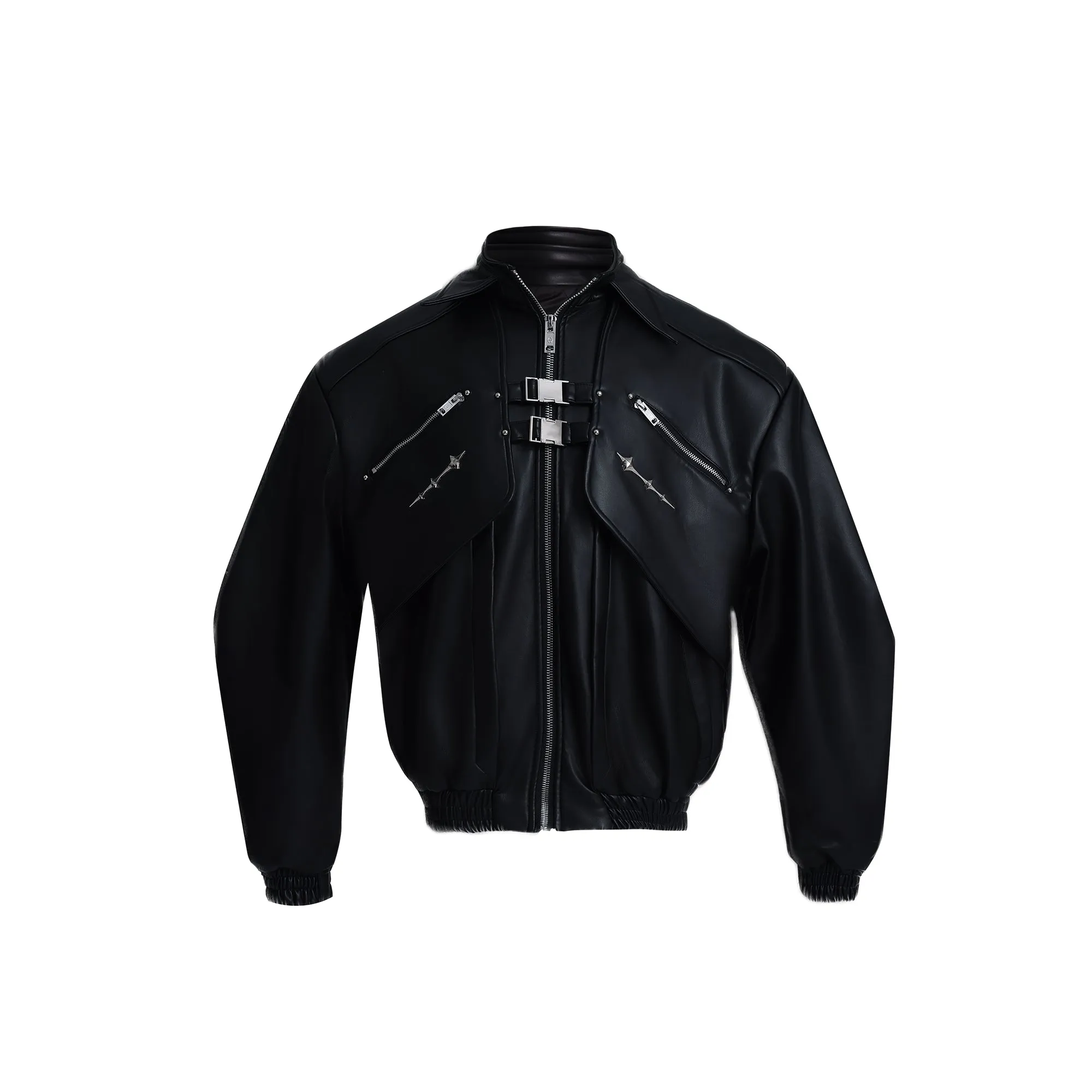 【24s Nov.】Niche Deconstructed Metal Buckle Motorcycle Leather Jacket