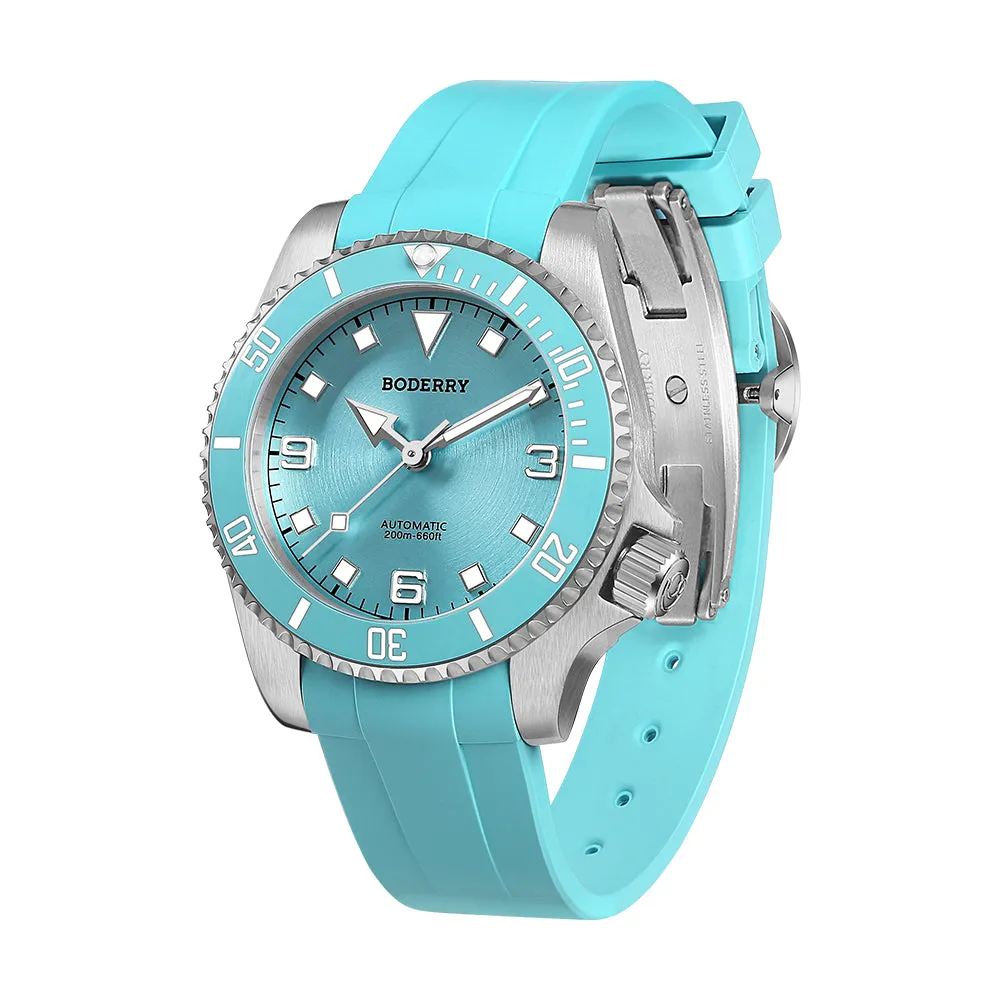 ADMIRAL 3-Hand No-Date - 200M Waterproof Titanium Automatic Diver Watch | Glacier Blue(Ceramic Bezel)