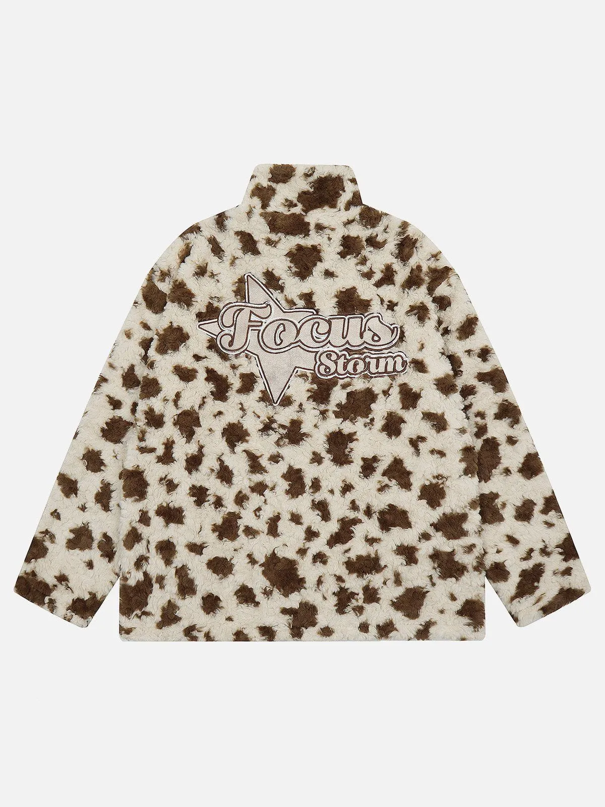 Aelfric Eden Leopard Star Button Sherpa Coat