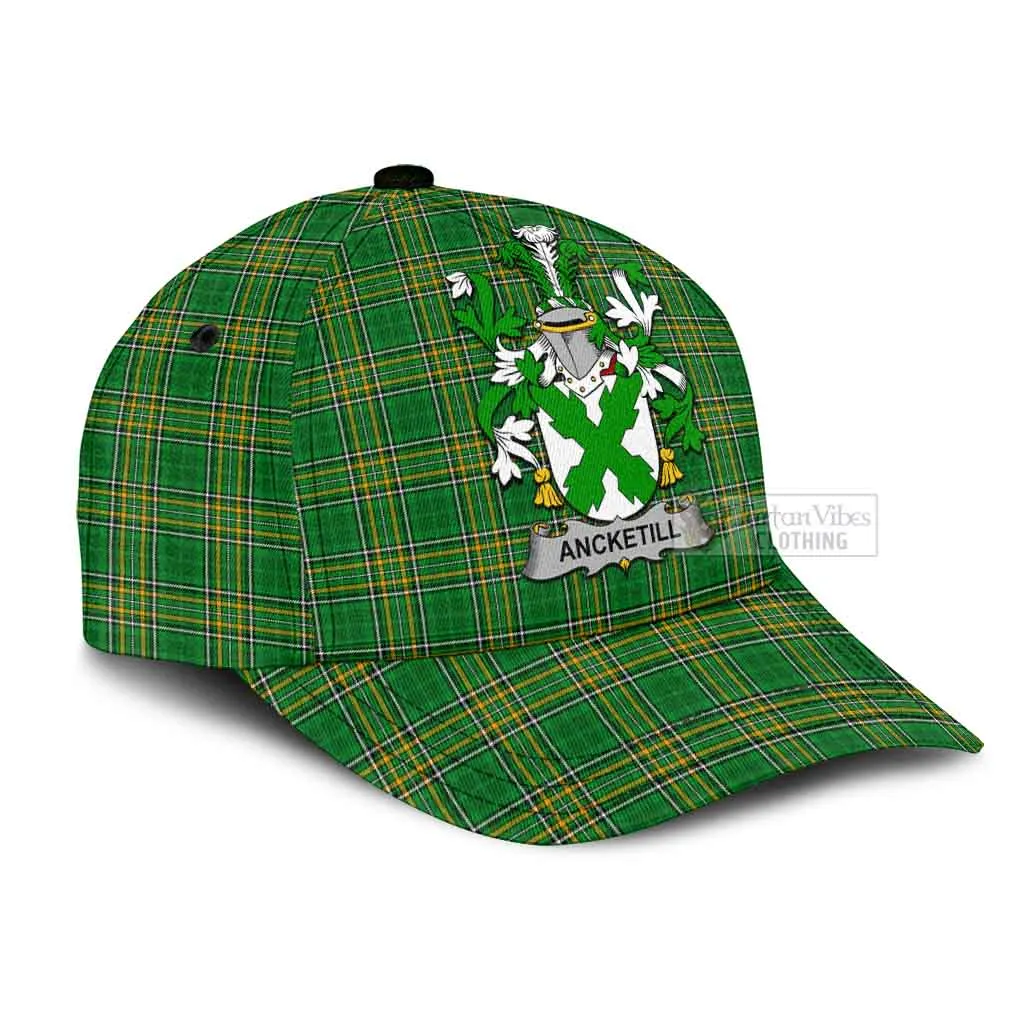 Ancketill Irish Clan Tartan Classic Cap with Coat of Arms