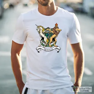 Arbuthnot Ancient Family Crest Cotton Men's T-Shirt with Scotland Royal Coat Of Arm Funny Style