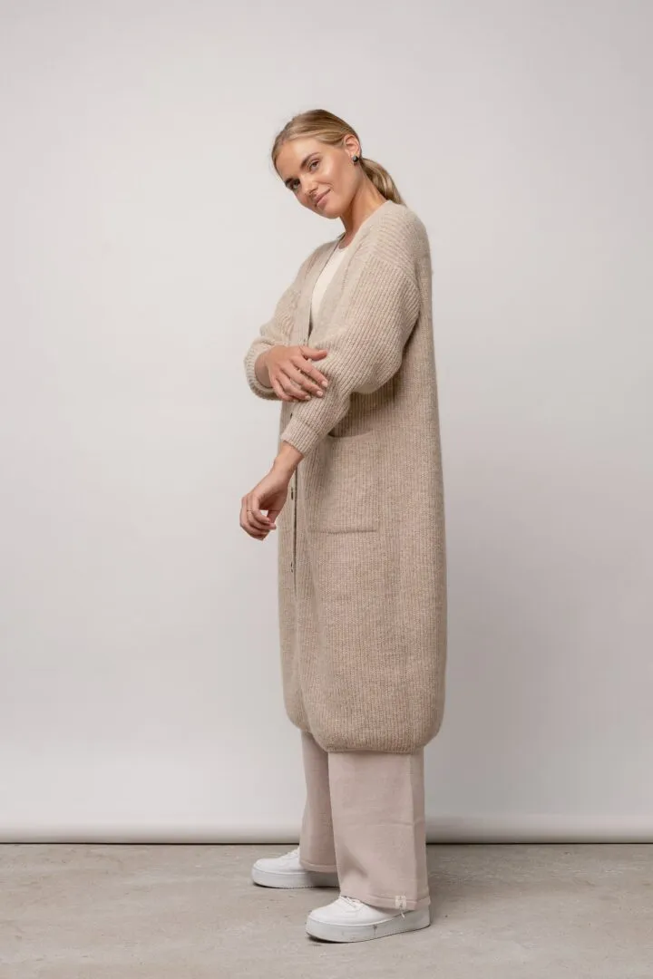 Asta Alpaca Wool Cardigan Light Beige