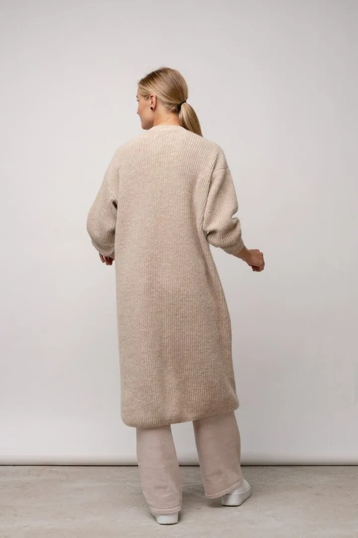 Asta Alpaca Wool Cardigan Light Beige