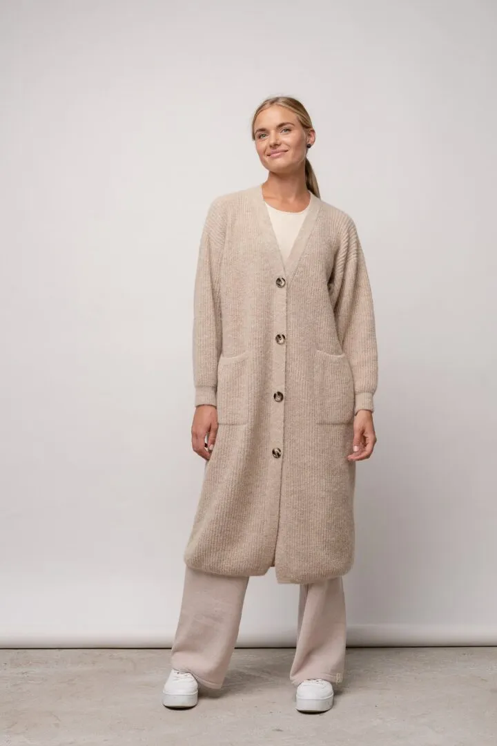 Asta Alpaca Wool Cardigan Light Beige