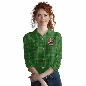 Athy Irish Clan Tartan Women's Casual Shirt with Coat of Arms