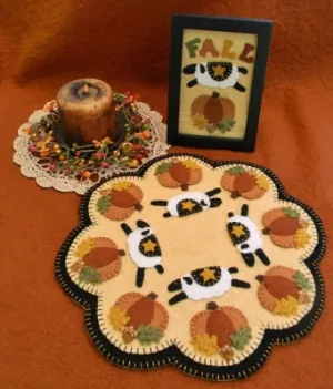 Autumn Sheep Candle Mat PLP-173e - Downloadable Pattern