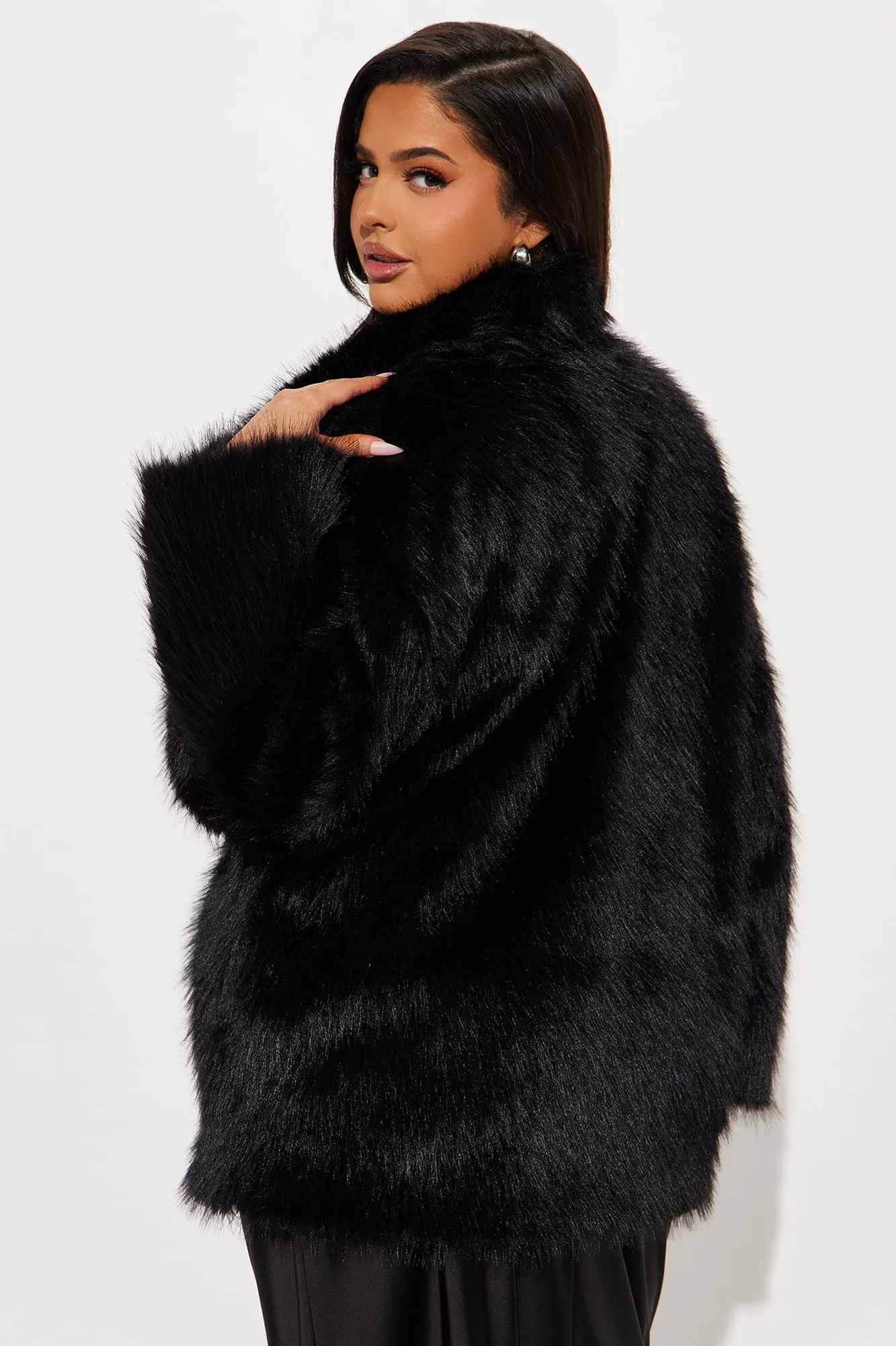 Bailey Faux Fur Coat - Black