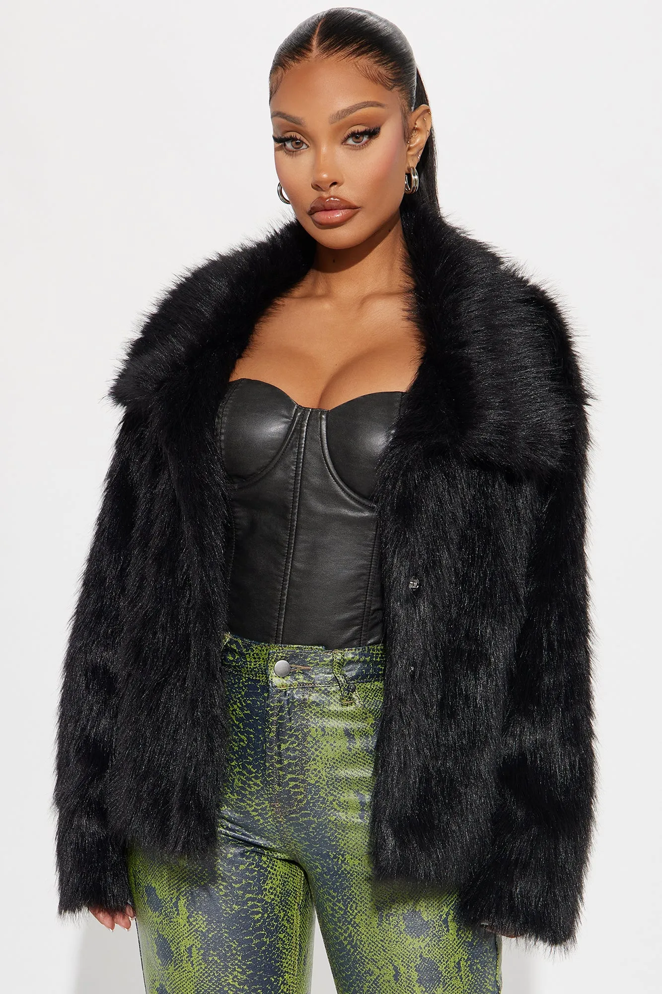 Bailey Faux Fur Coat - Black