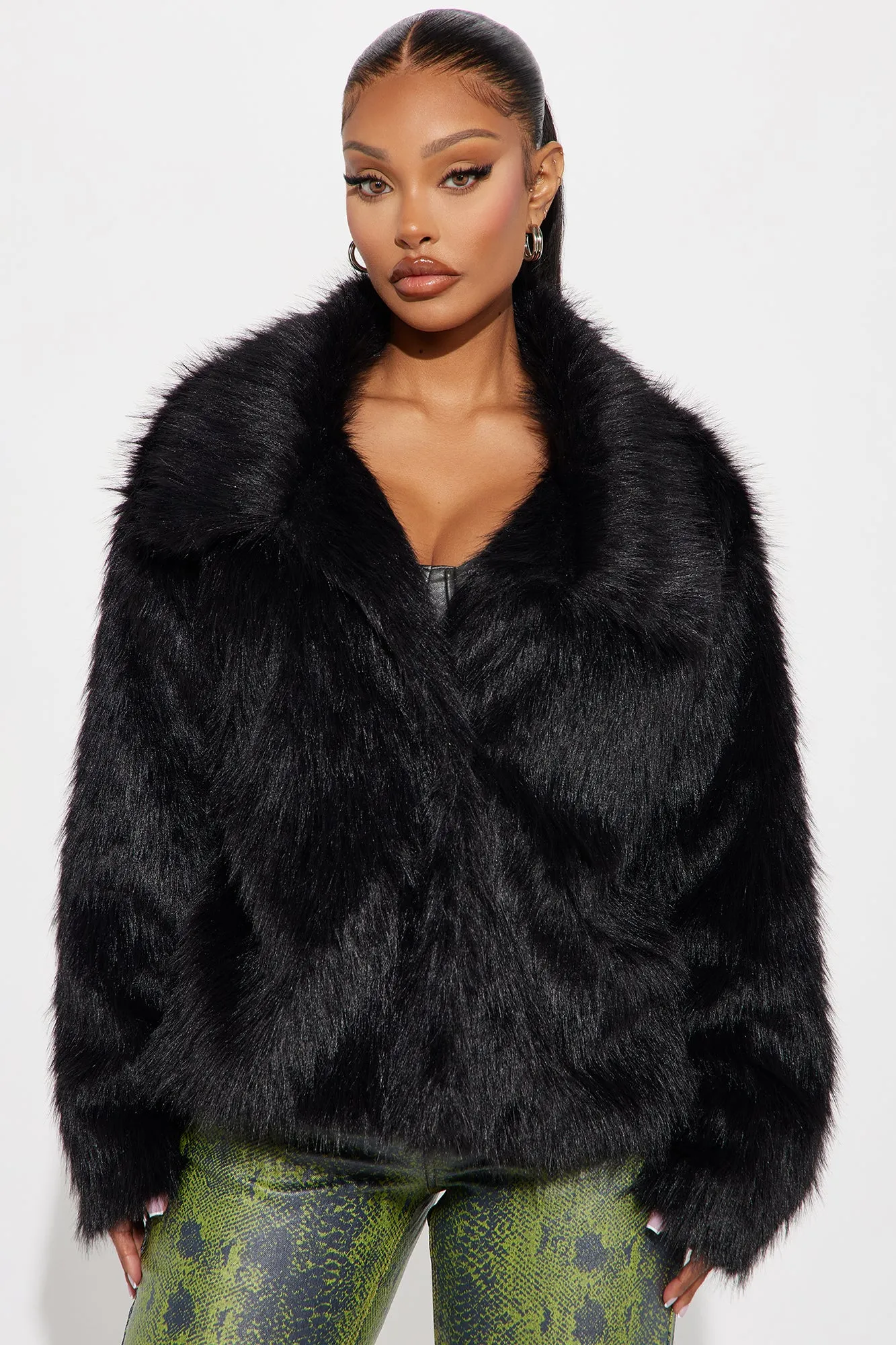 Bailey Faux Fur Coat - Black