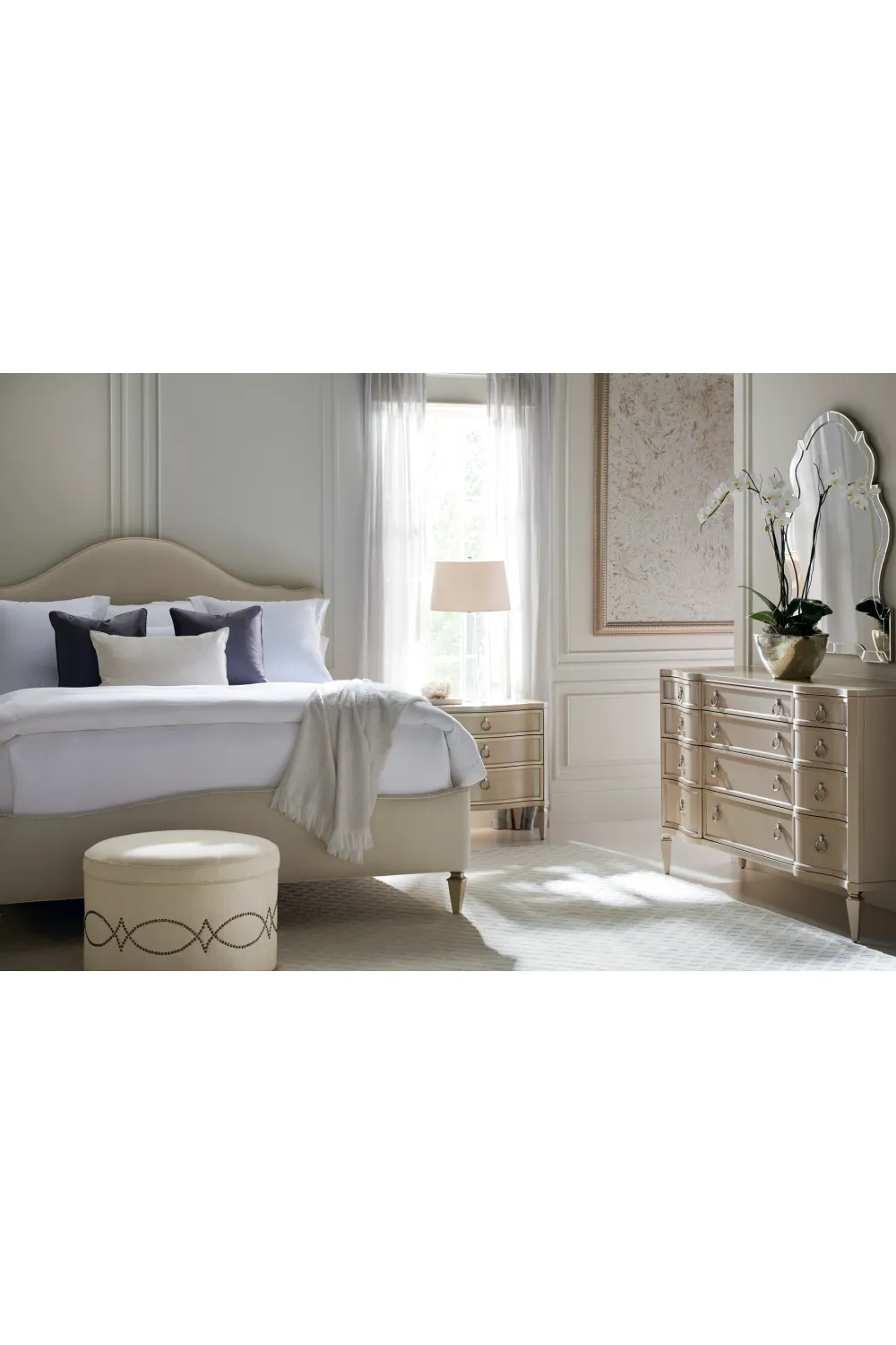 Beige Modern Classic Nightstand | Caracole Next To Me