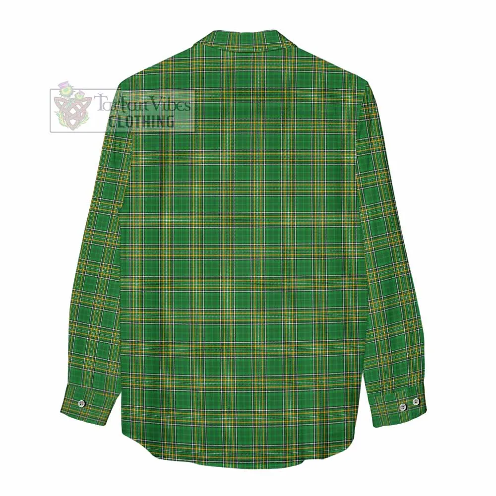 Bennett Irish Clan Tartan Women's Casual Shirt with Coat of Arms