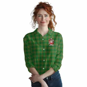 Bennett Irish Clan Tartan Women's Casual Shirt with Coat of Arms