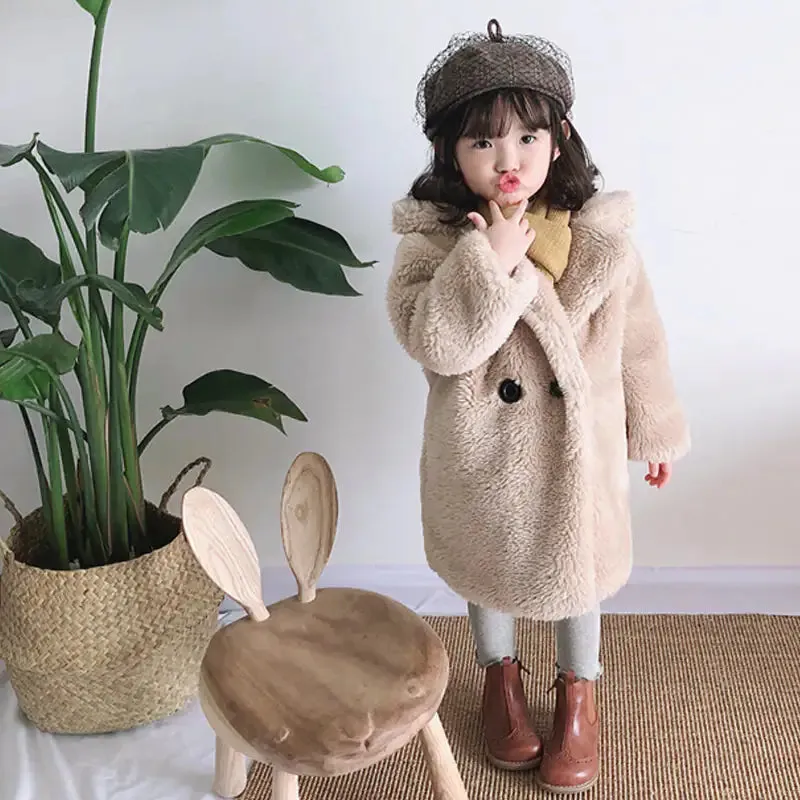 Big Kids Faux Fur Coat