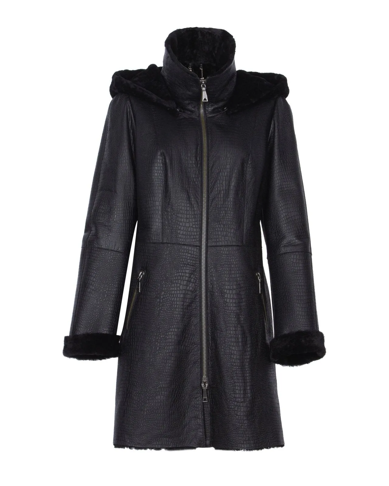 Black Long Shearling Coat