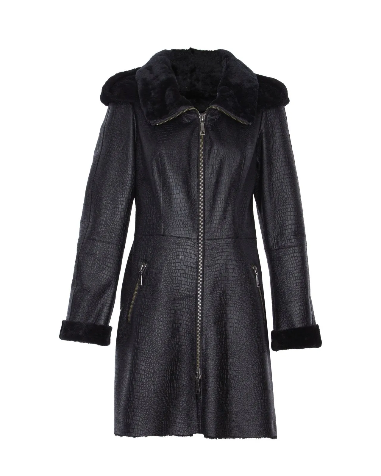 Black Long Shearling Coat