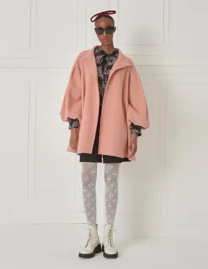 BORA AKSU Retro Oversized Lantern Sleeve Bow Cape Coat