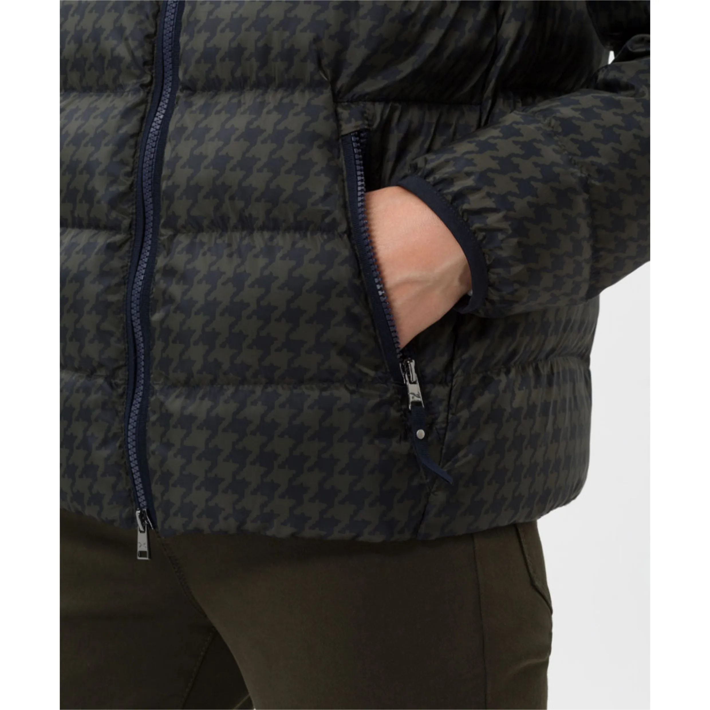 Brax Ultralight Houndstooth Quilted Coat Luzern 95-6327