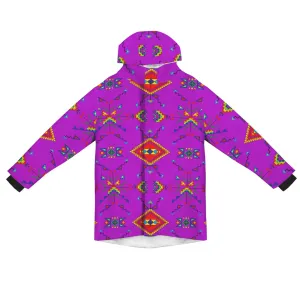 Buffalo Jump Purple Unisex Sherpa Lined Hooded Coat