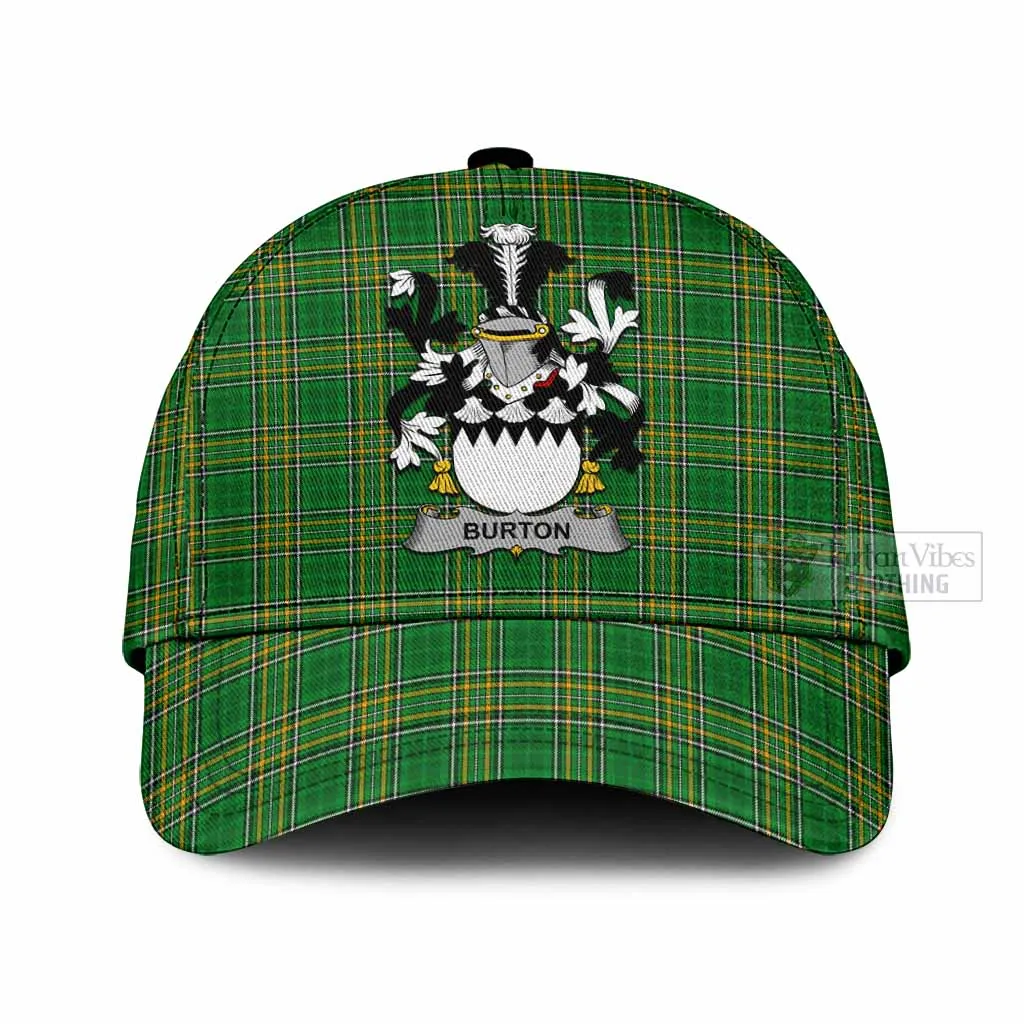 Burton Irish Clan Tartan Classic Cap with Coat of Arms