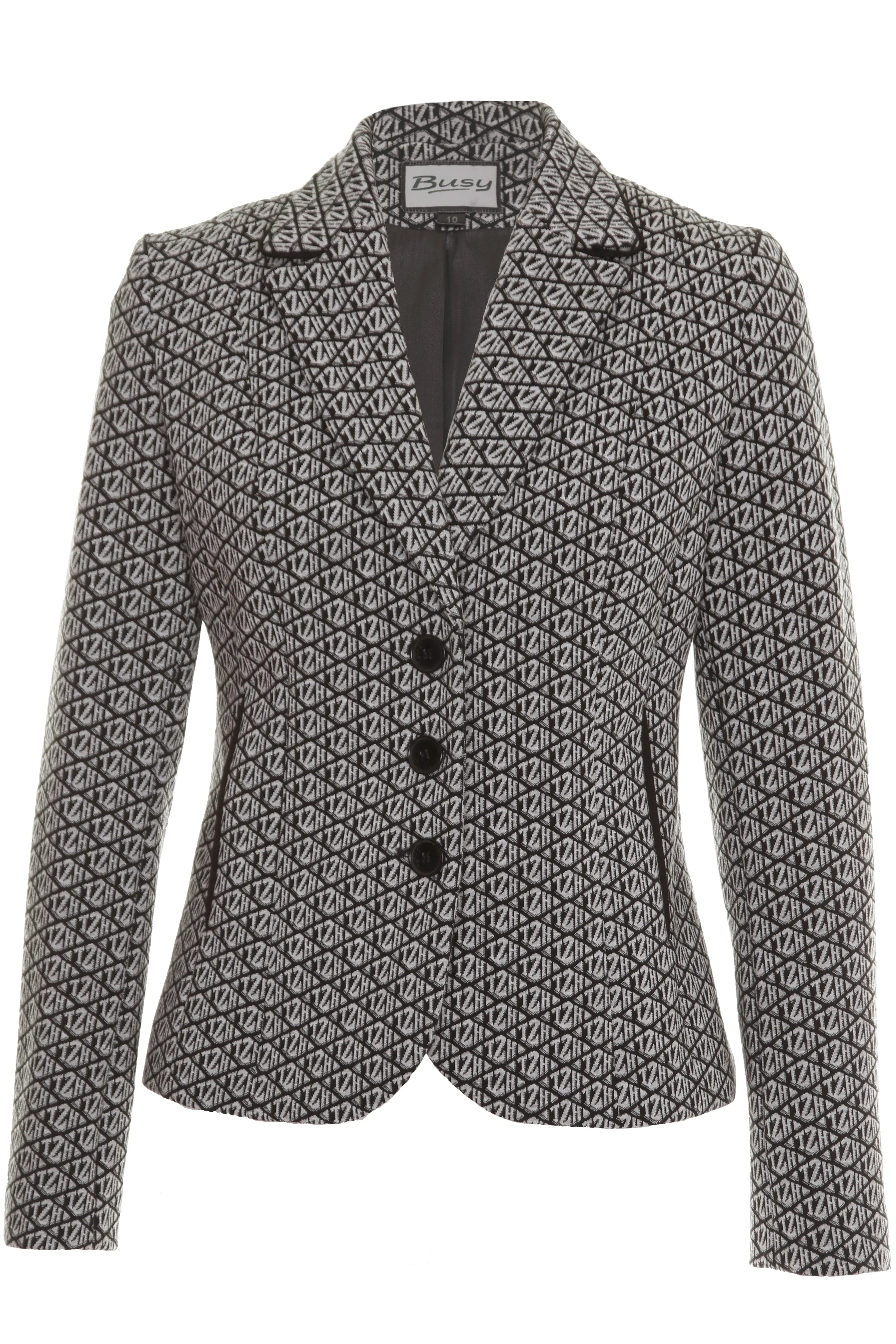 Busy Clothing Women's Grey and Black Textured Jacket