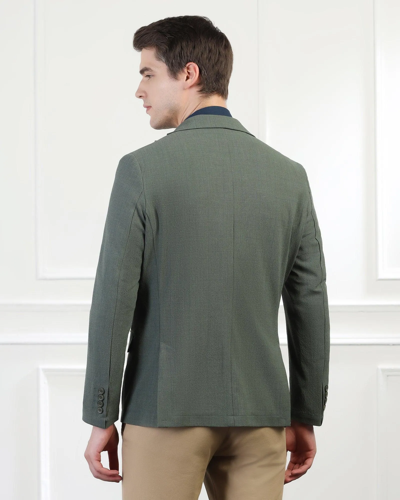 Stylish Green Check Blazer by Marcus