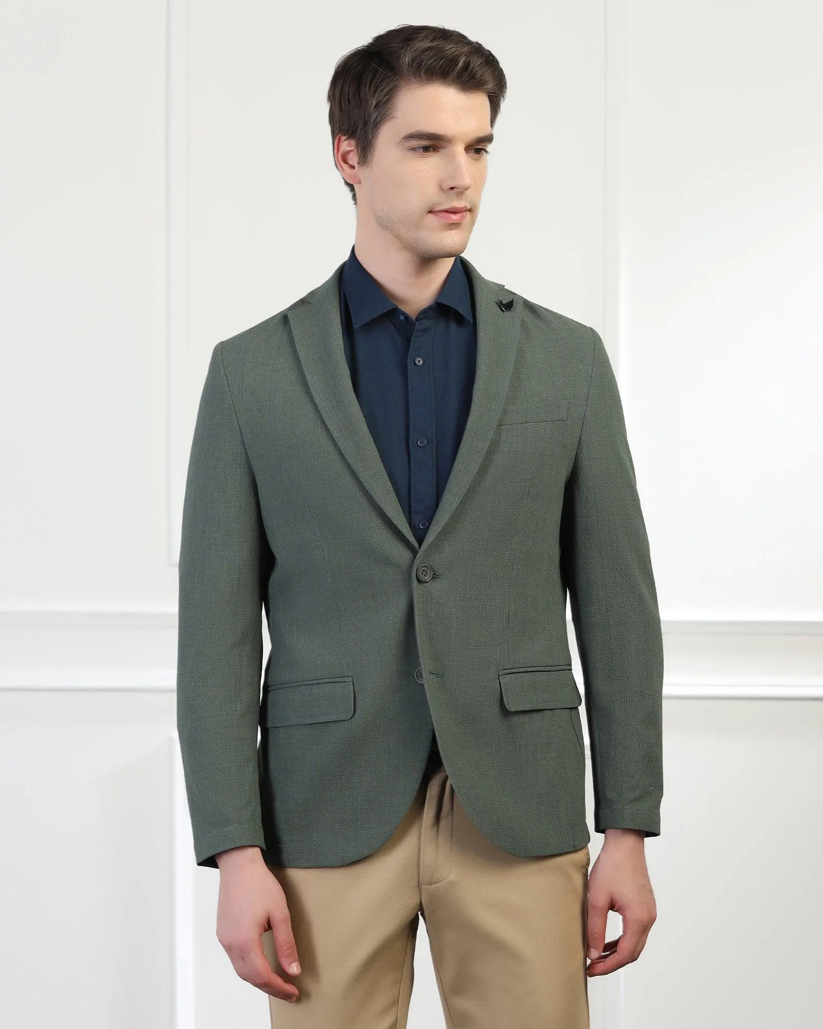 Stylish Green Check Blazer by Marcus