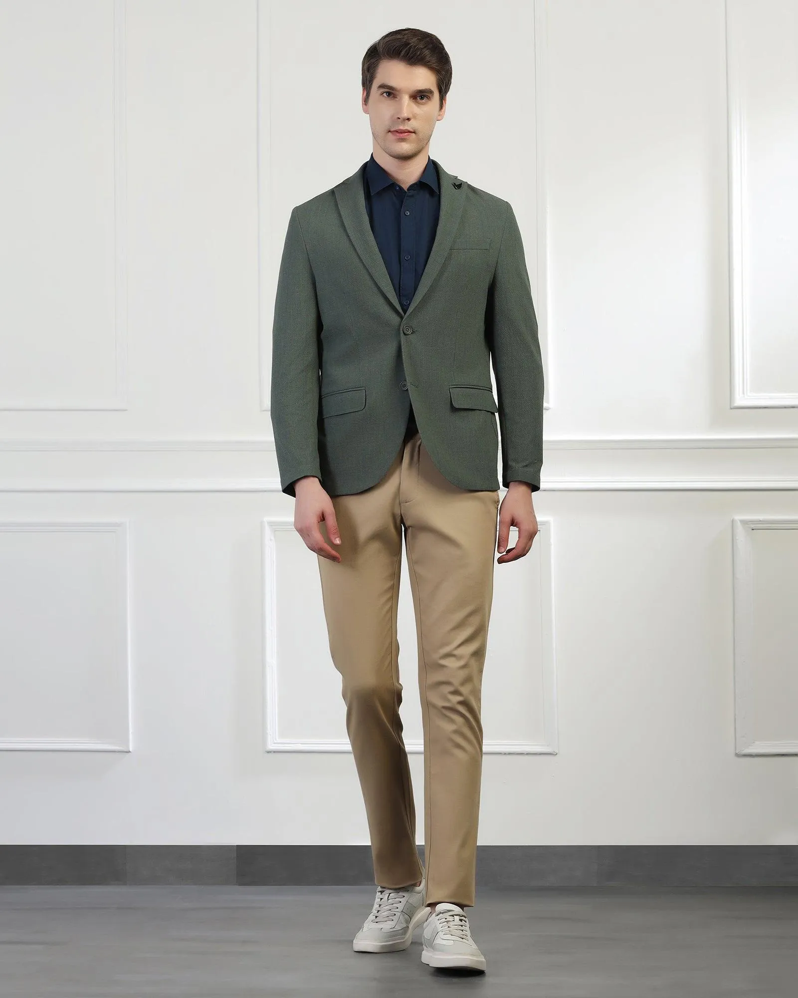 Stylish Green Check Blazer by Marcus