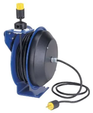 Coxreels PC13-5012-A PC13 Series Power Cord Reels, 12/3 AWG, 20 A, 50 ft, Single Industrial Plug (1 EA)