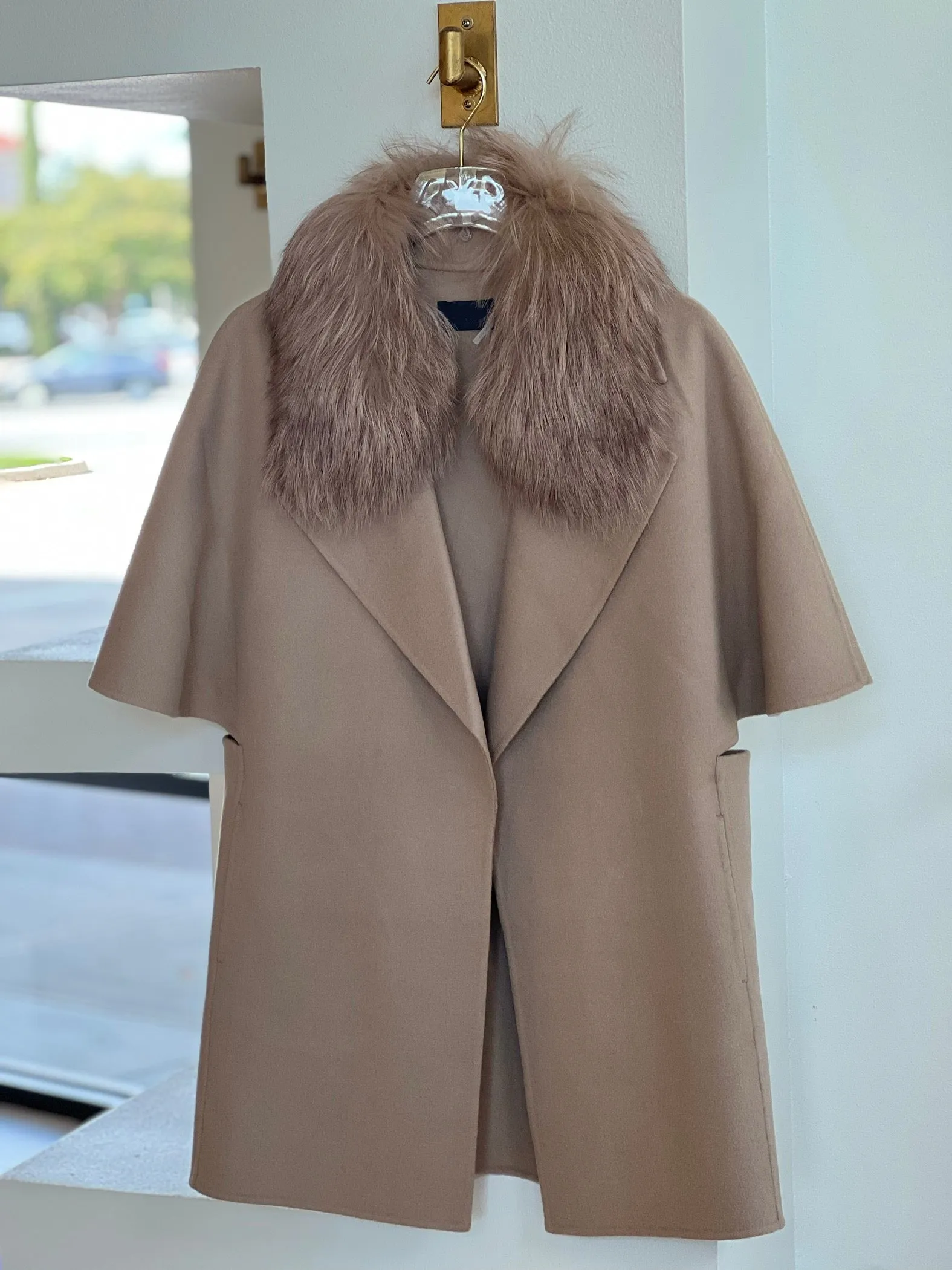 Di9049 Fur Wrap Jacket - Irish Cream