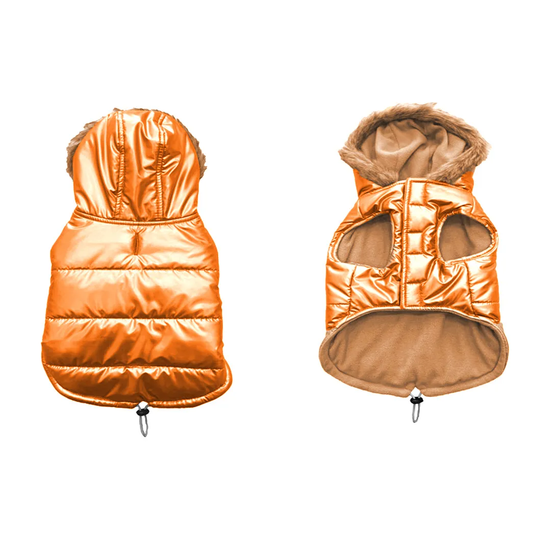 DOG JACKET PUFFER ORANGE GOLD