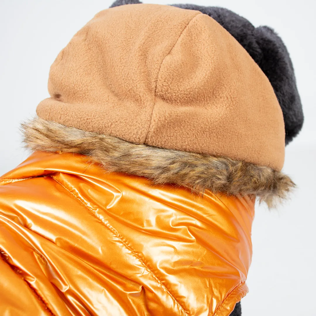 DOG JACKET PUFFER ORANGE GOLD