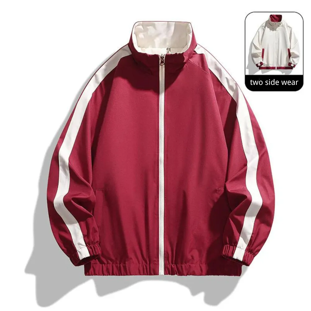 DOUBLE SIDED JACKET MEN'S COLOR BLOCKED CASUAL SPORTS JACKET