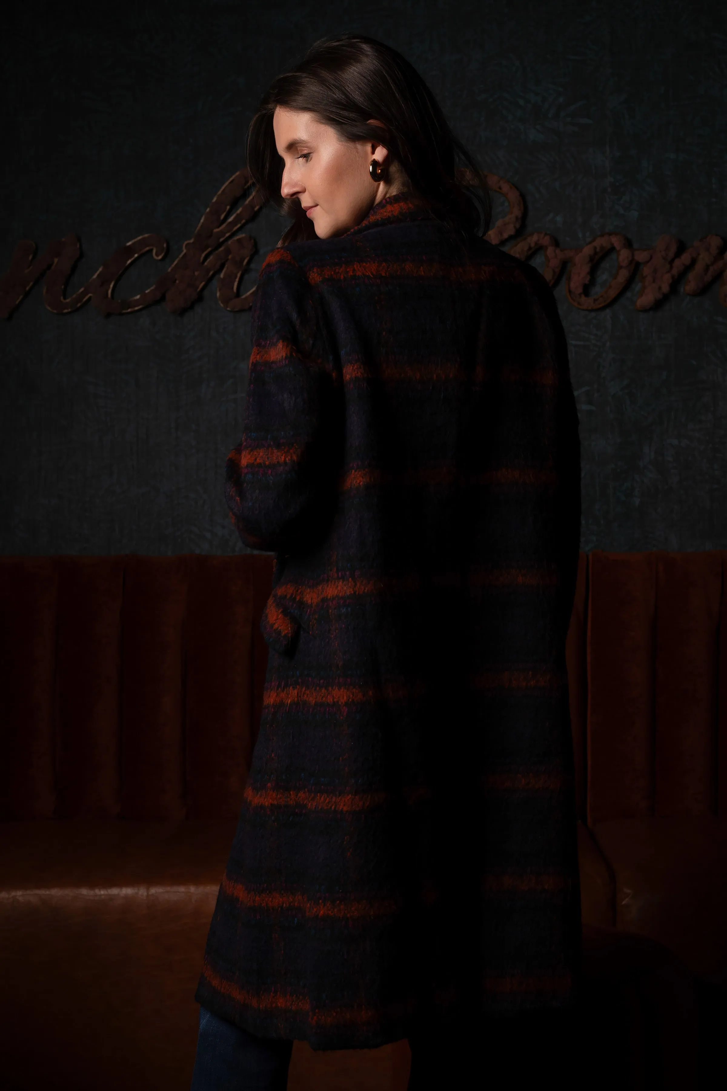 Eliza Navy Plaid Coat - FINAL SALE