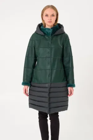 Emerald Green Long Shearling Coat