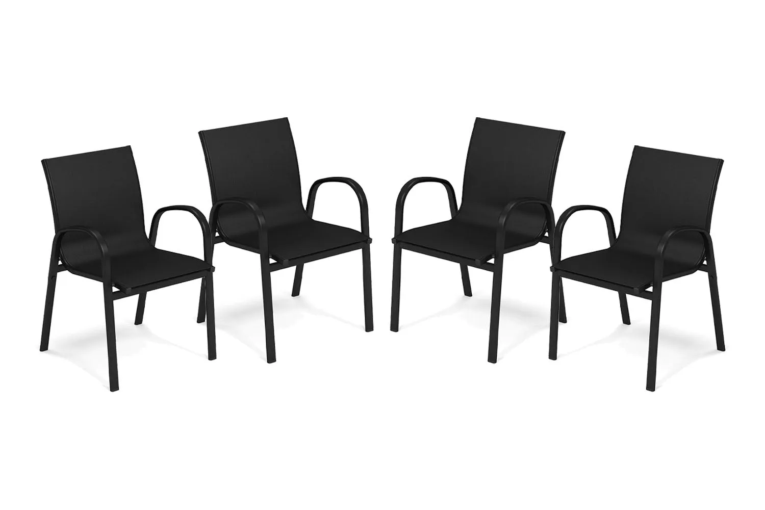 EMU Holly Stackable Aluminum Dining Arm Chair Set