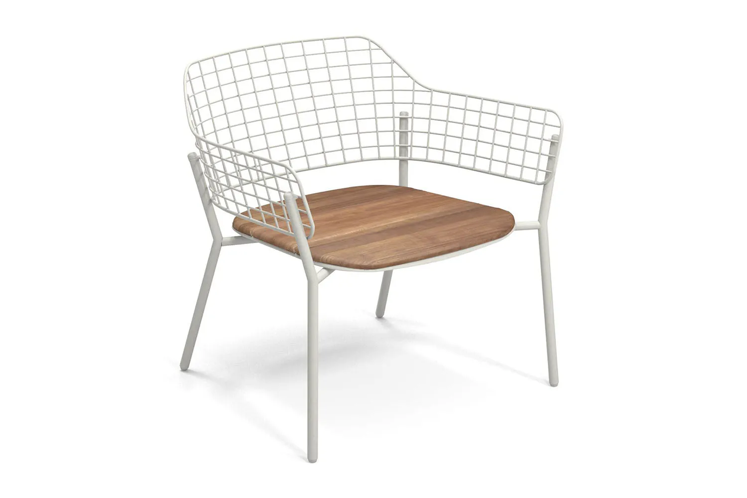 EMU Lyze Stackable Aluminum/Teak Lounge Chair