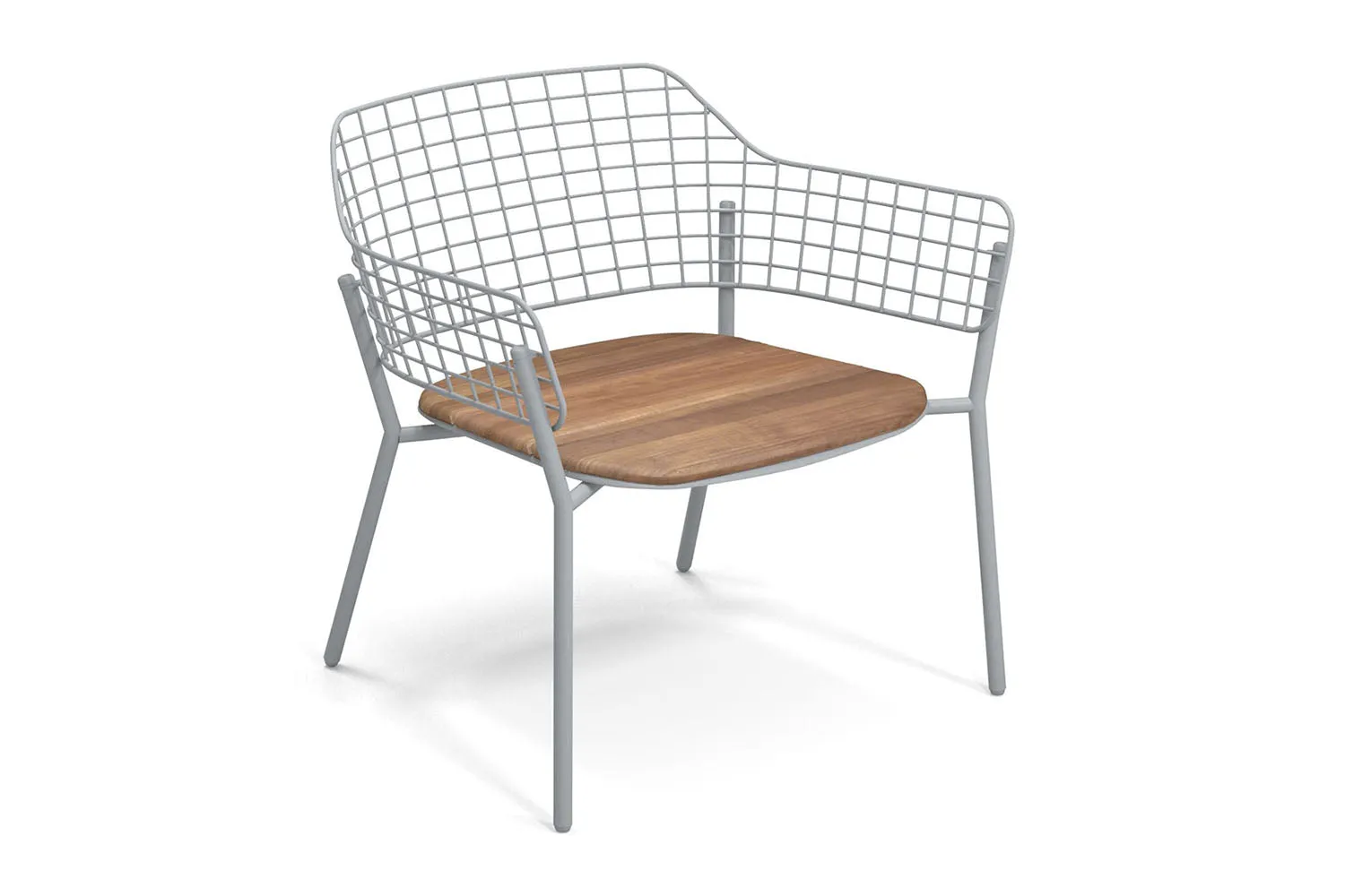 EMU Lyze Stackable Aluminum/Teak Lounge Chair