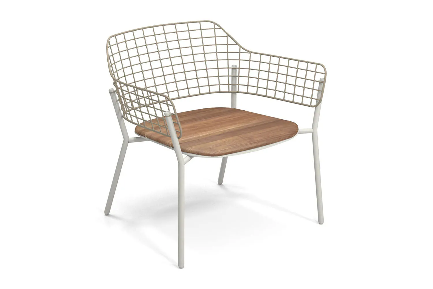 EMU Lyze Stackable Aluminum/Teak Lounge Chair