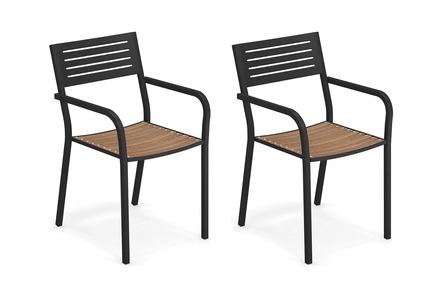 EMU Segno Stackable Steel Dining Arm Chair Set