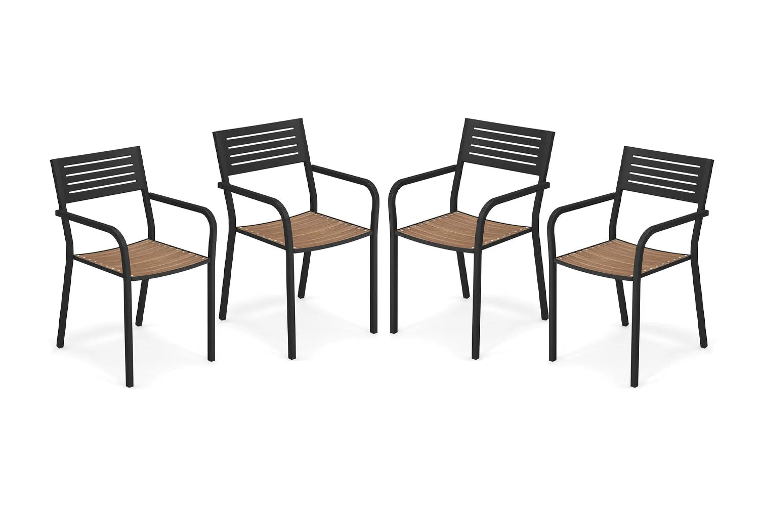 EMU Segno Stackable Steel Dining Arm Chair Set