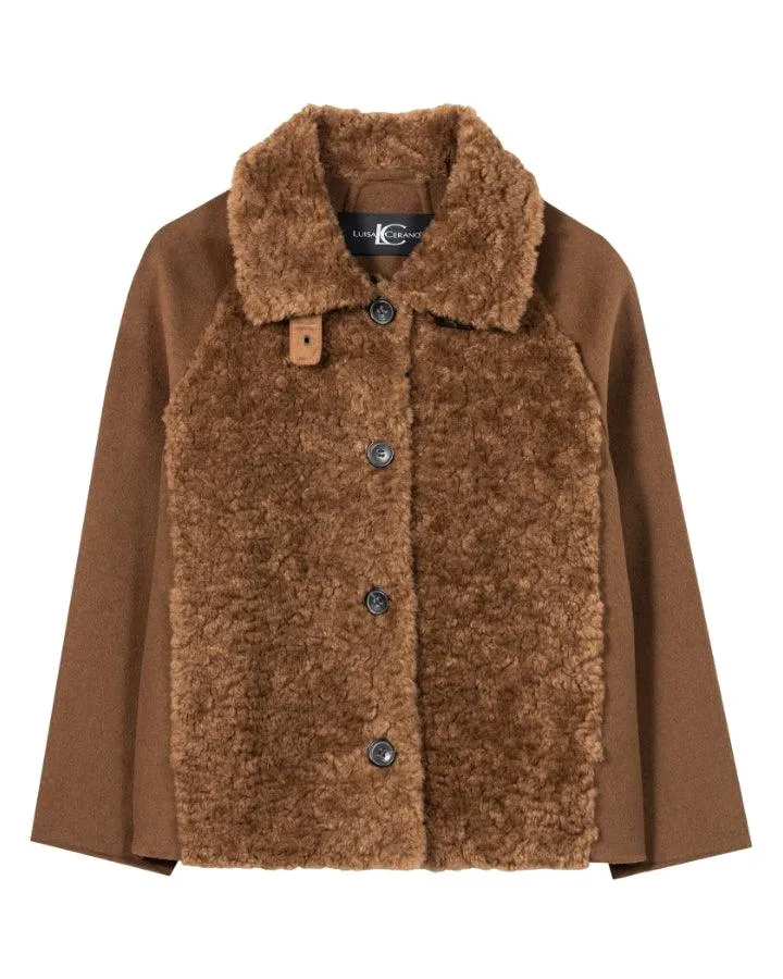 Faux Fur Wool Mix Coat