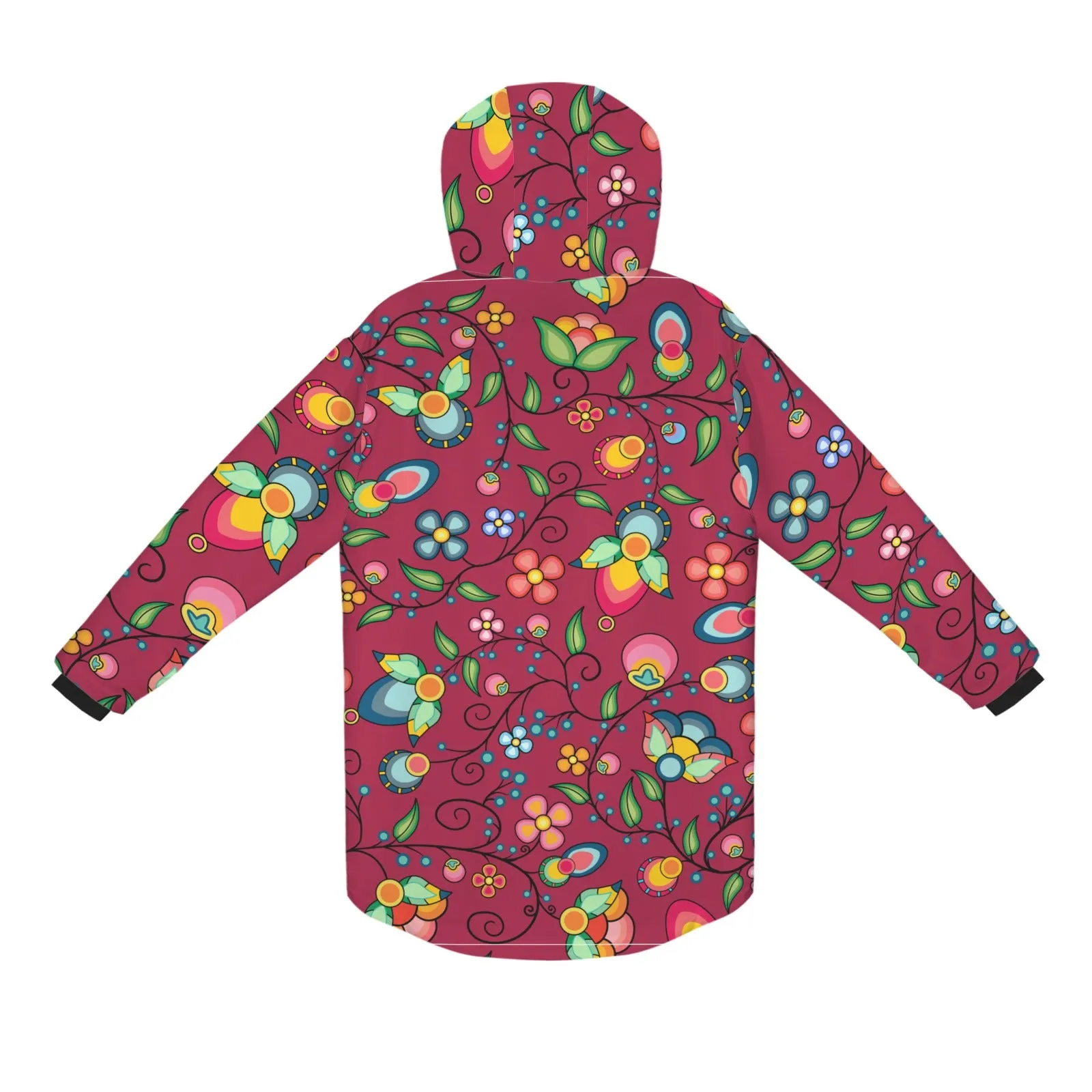 Floral Bounty Magenta Unisex Sherpa Lined Hooded Coat