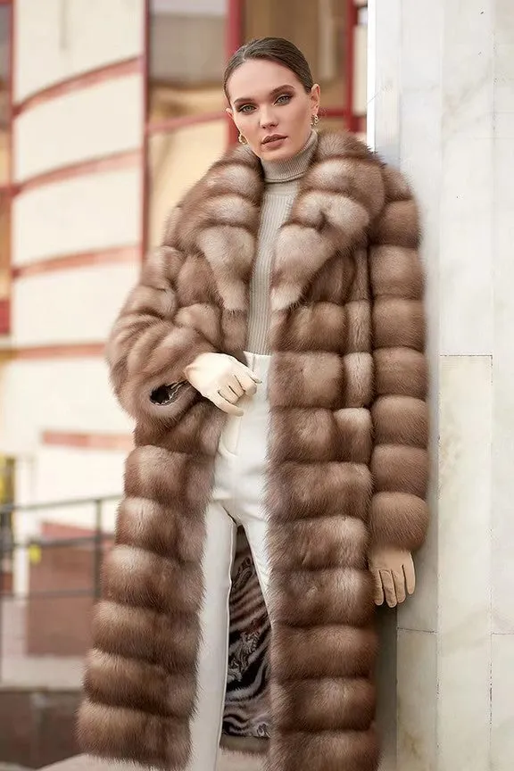 Fur coat with English collar in mink "Milana" (Kamenka)