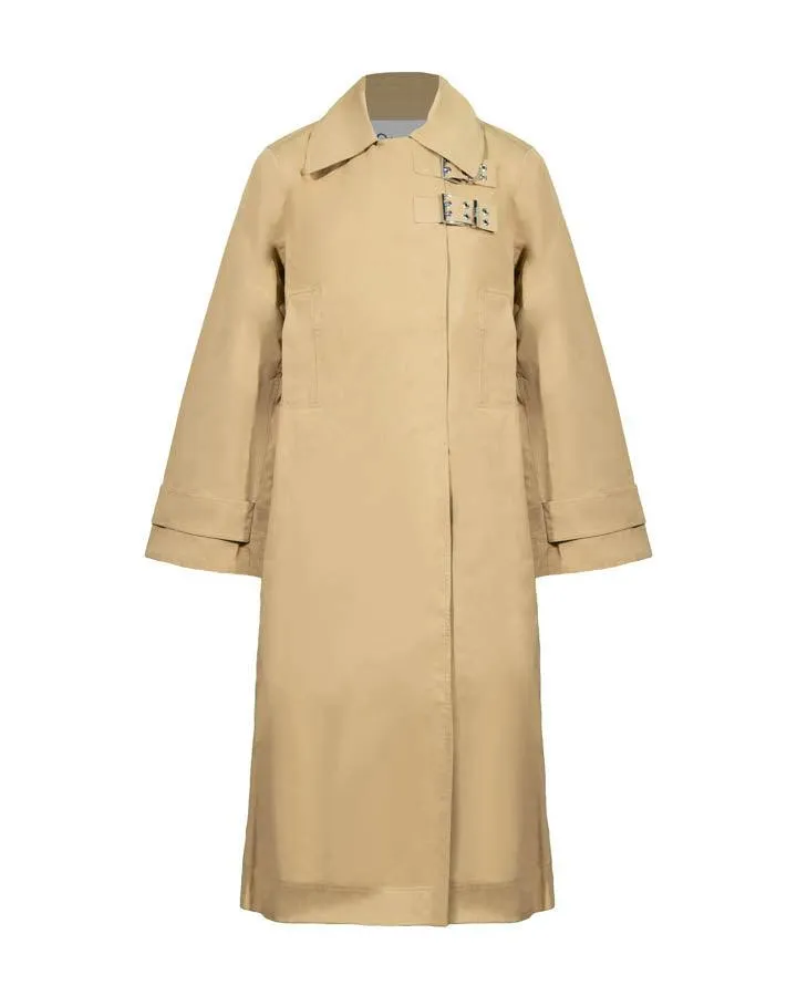 Ganni Twill Buckle Coat