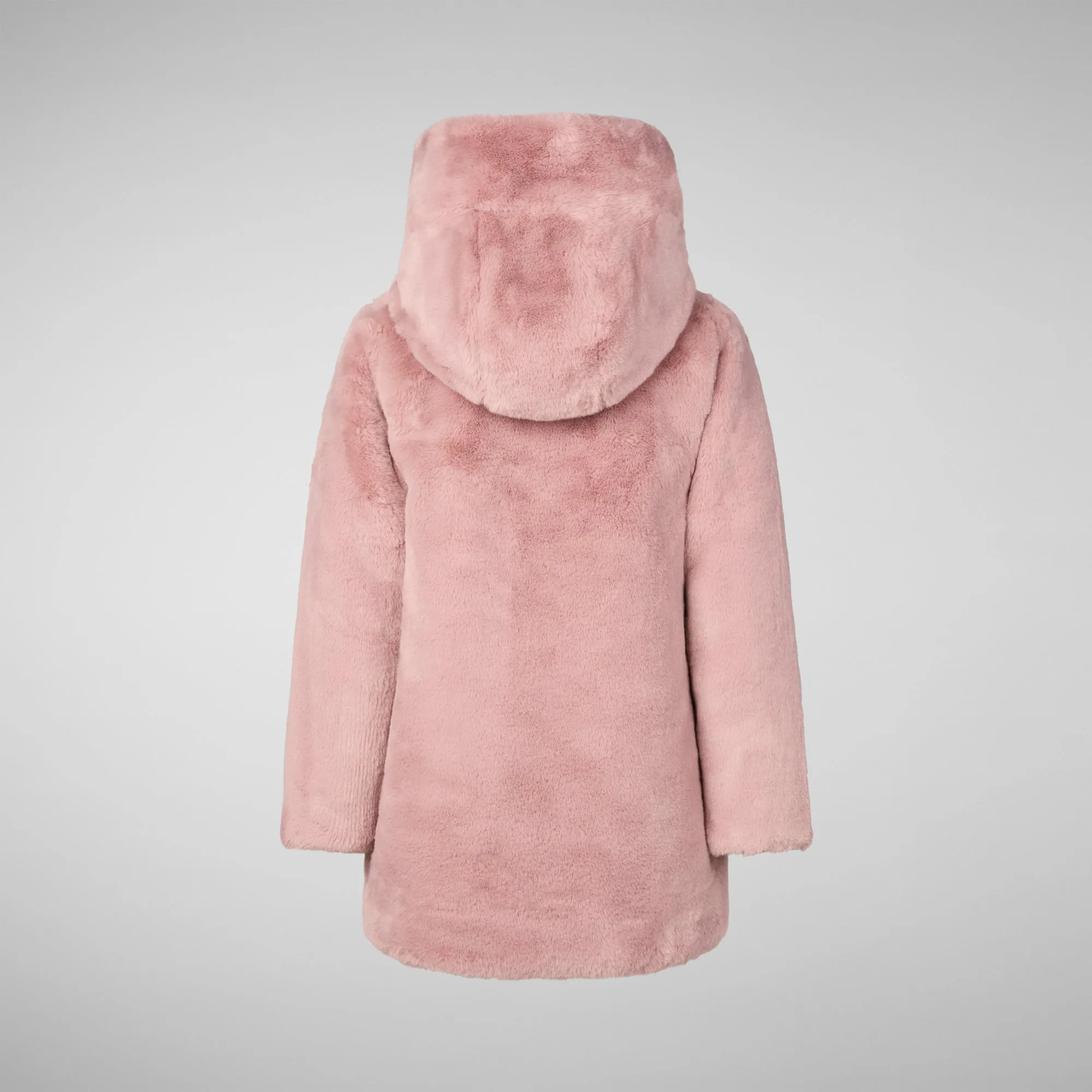 Girls' animal free Puffer jacket Flora in blush pink