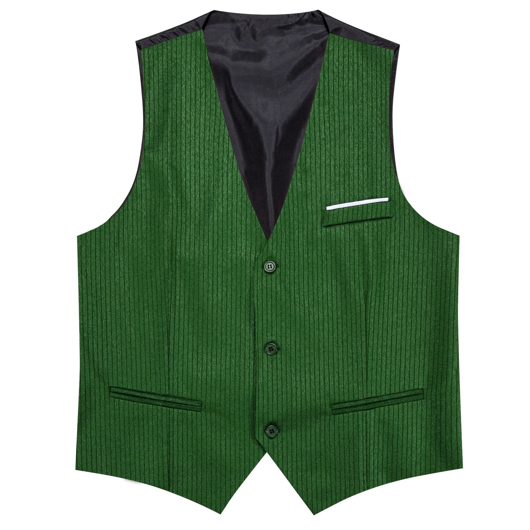 Grass Green Solid Men's V-Neck Business Vest