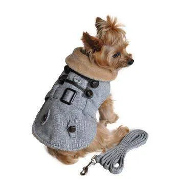 Grey Herringbone Harness Coat