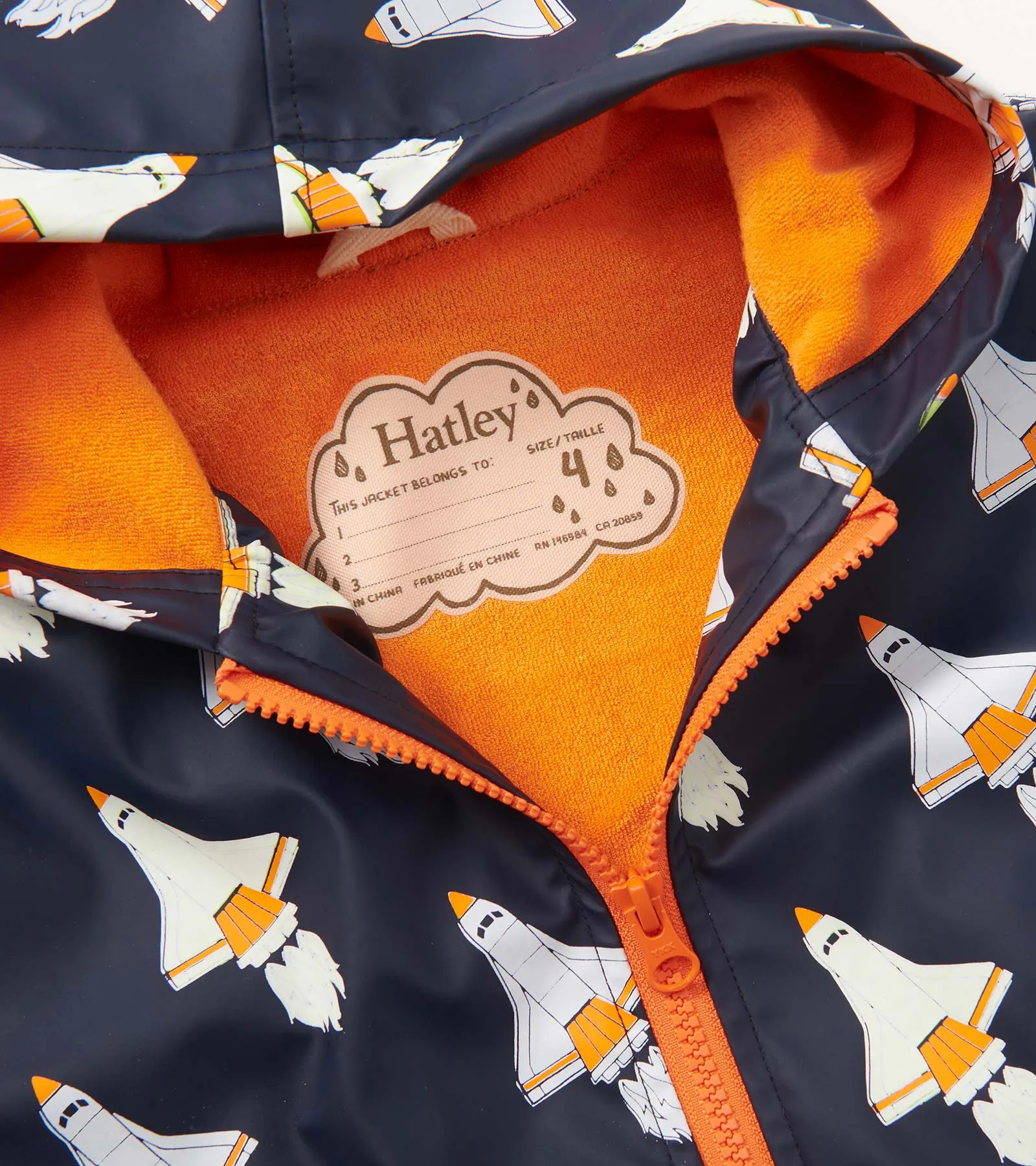 Hatley Boys Space Shuttle Colour Changing Rain Coat